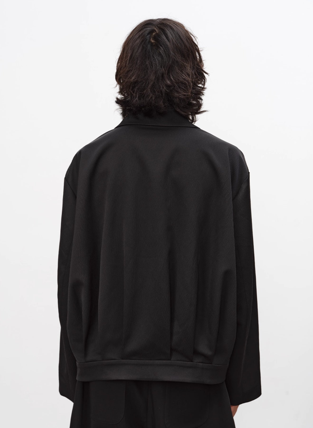 CARVED COLLAR PLEATED BLAZER