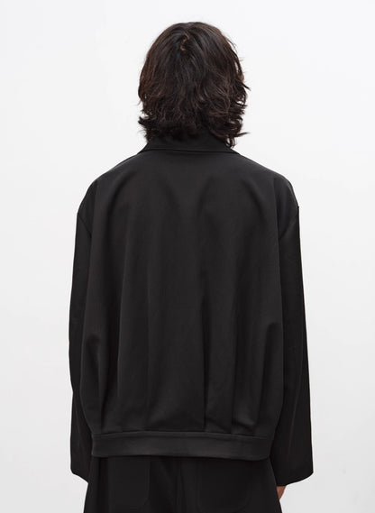 CARVED COLLAR PLEATED BLAZER