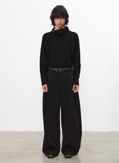 OBLIQUE ZIP TURTLENECK SWEATER