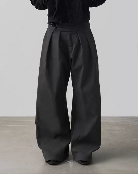 SLIDE BUCKLE'S  GREY PLEATED SLACKS