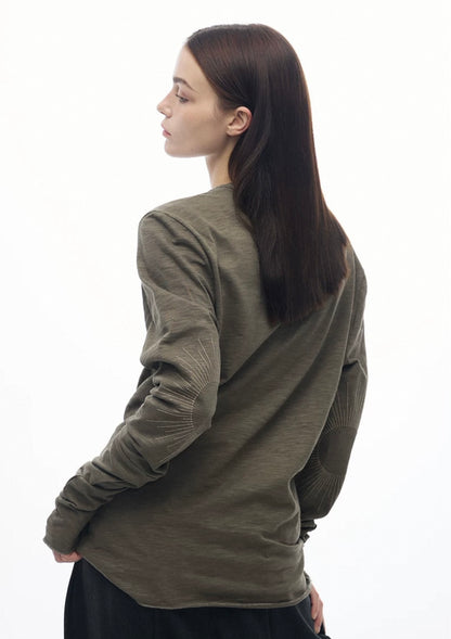 SUN EMBROIDERED LONG SLEEVE TEE