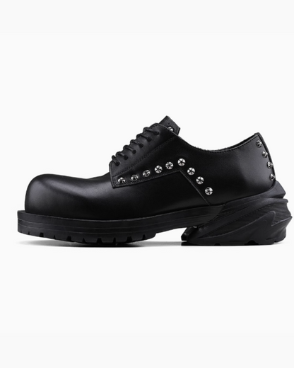STUDDED LEATHER DERBY SHOES