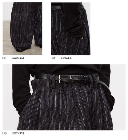 HEAVY JACQUARD WIDE TROUSERS