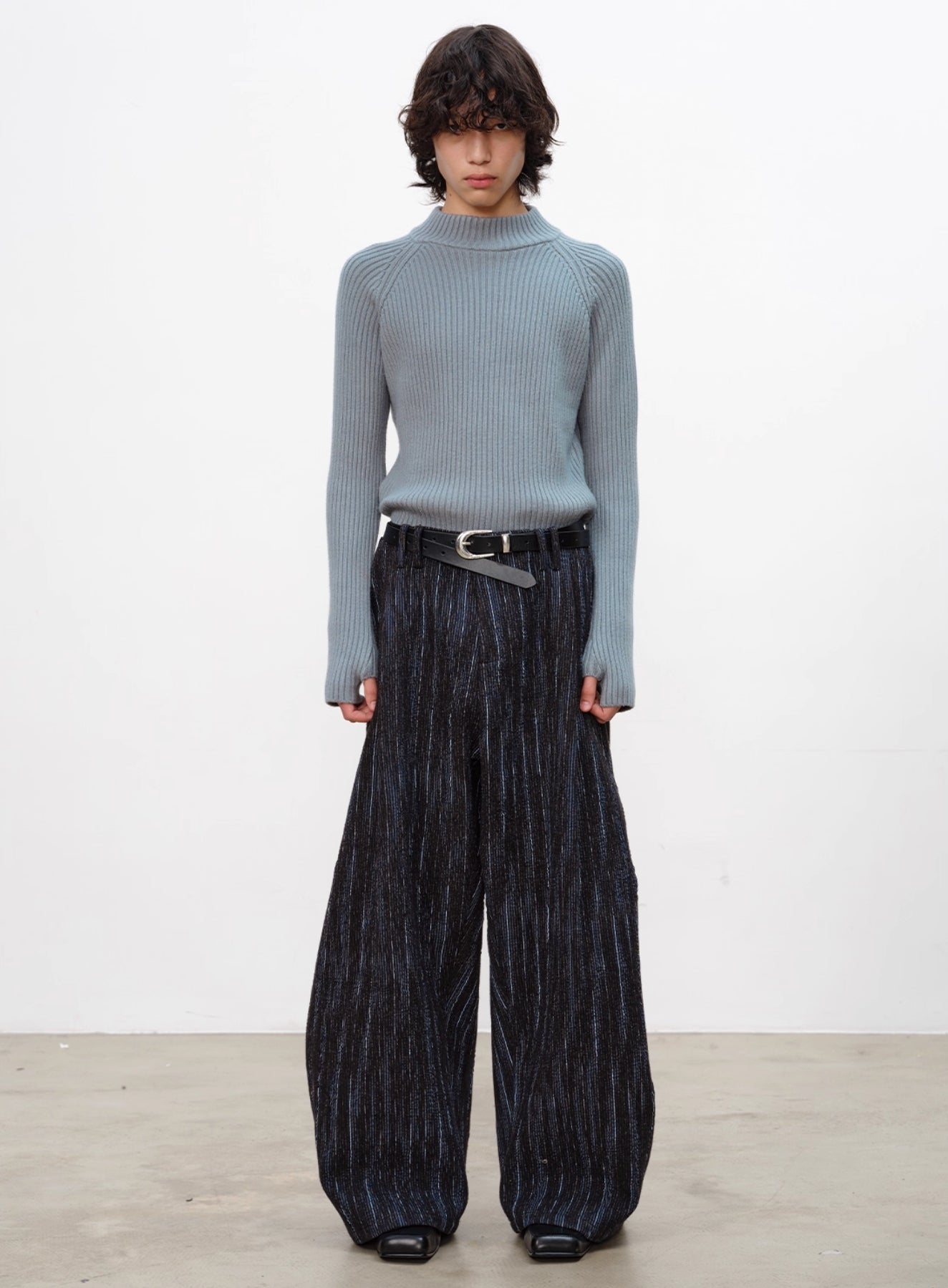 HEAVY JACQUARD WIDE TROUSERS