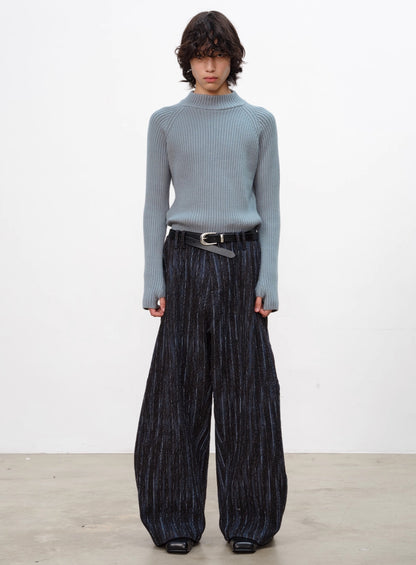 HEAVY JACQUARD WIDE TROUSERS