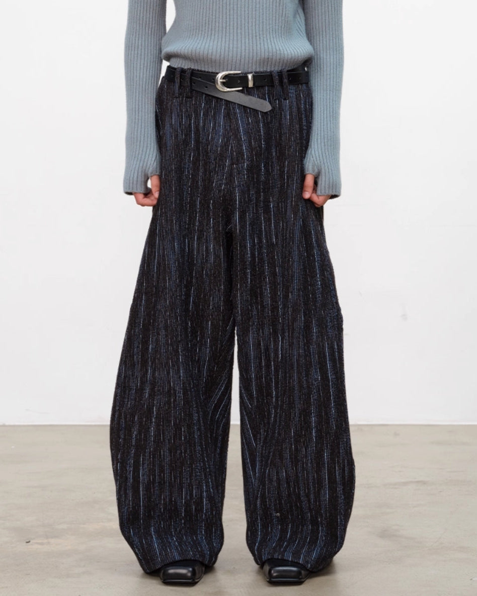 HEAVY JACQUARD WIDE TROUSERS
