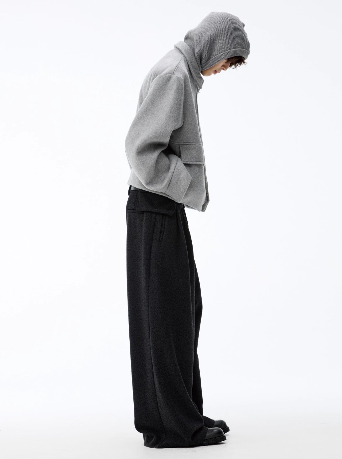 BICOLOR HALF-POCKET WOOL JACKET