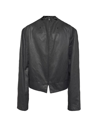 WAXY STIFF SPLIT-HEM COAT