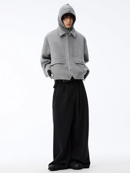 DARK LEOPARD JACQUARD TWILL PANTS
