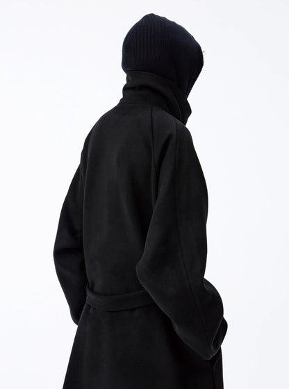 ASYMMETRIC LACE-UP HEAVY WOOL COAT