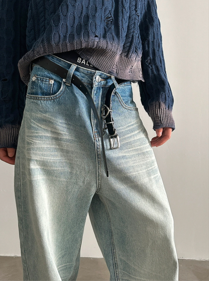 DARK AND LIGHT WASH MOP JEANS