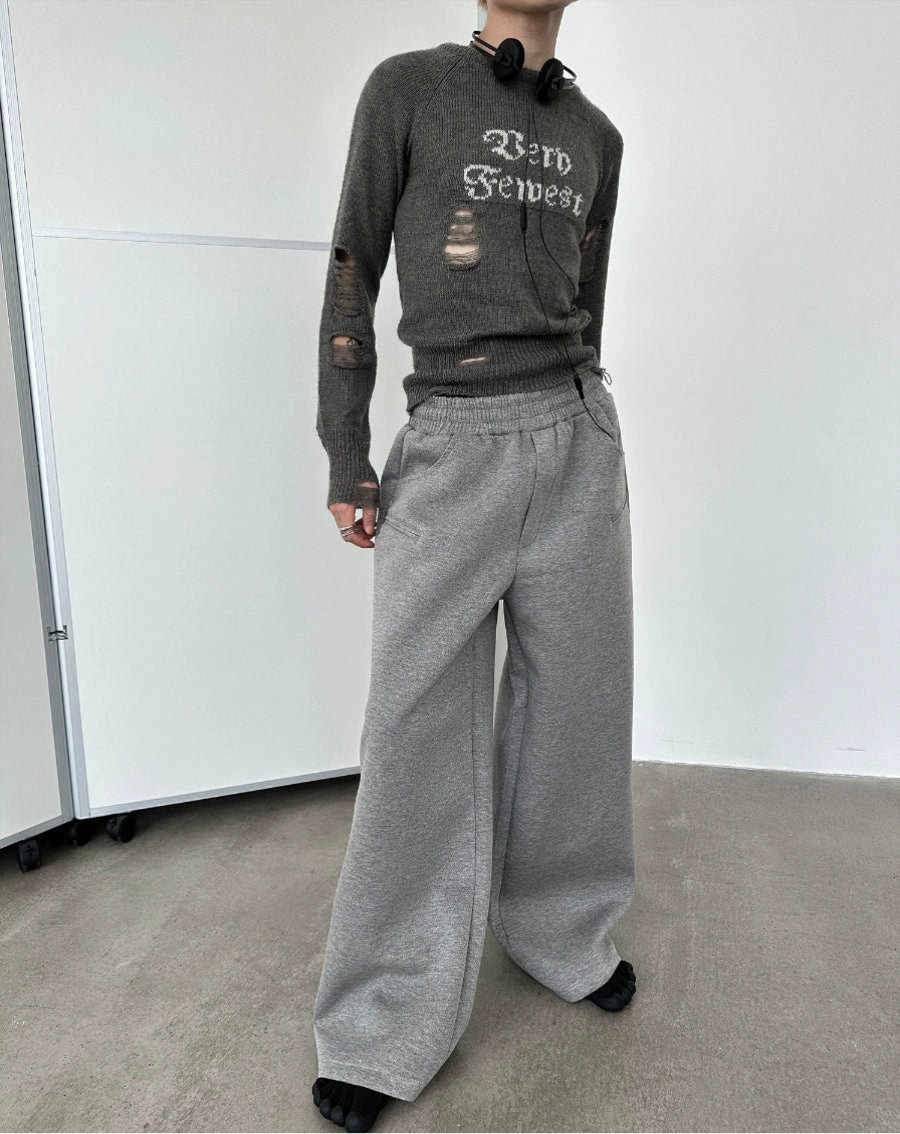 HEAVY-WEIGHT FIT WIDE-LEG SWEATPANTS