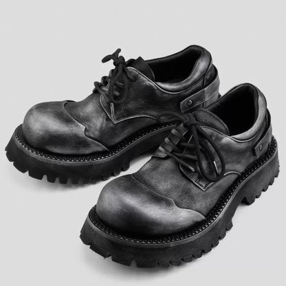 LEATHER PLATFORM DERBY SHOES