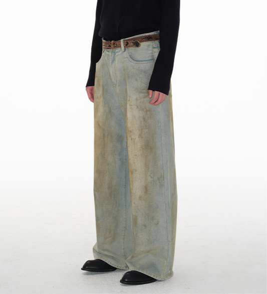 DIRTY LIGHT BLUE WIDE DENIM