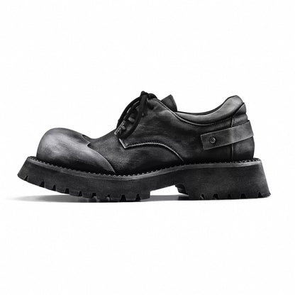 LEATHER PLATFORM DERBY SHOES