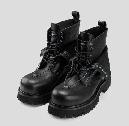 DOUBLE UPPER LEATHER BOOTS