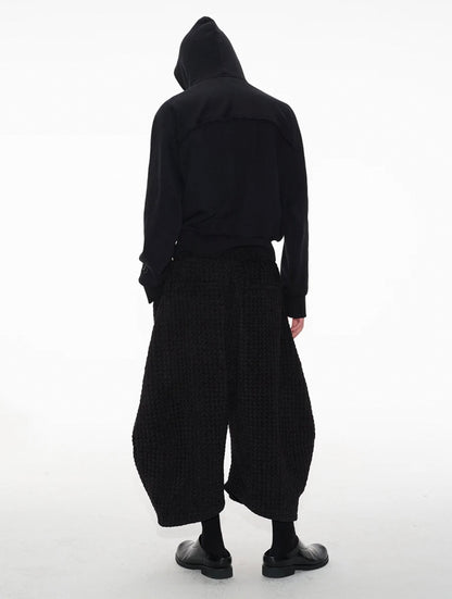 LOW CROTCH JACQUARD CROPPED FLOWER PANTS