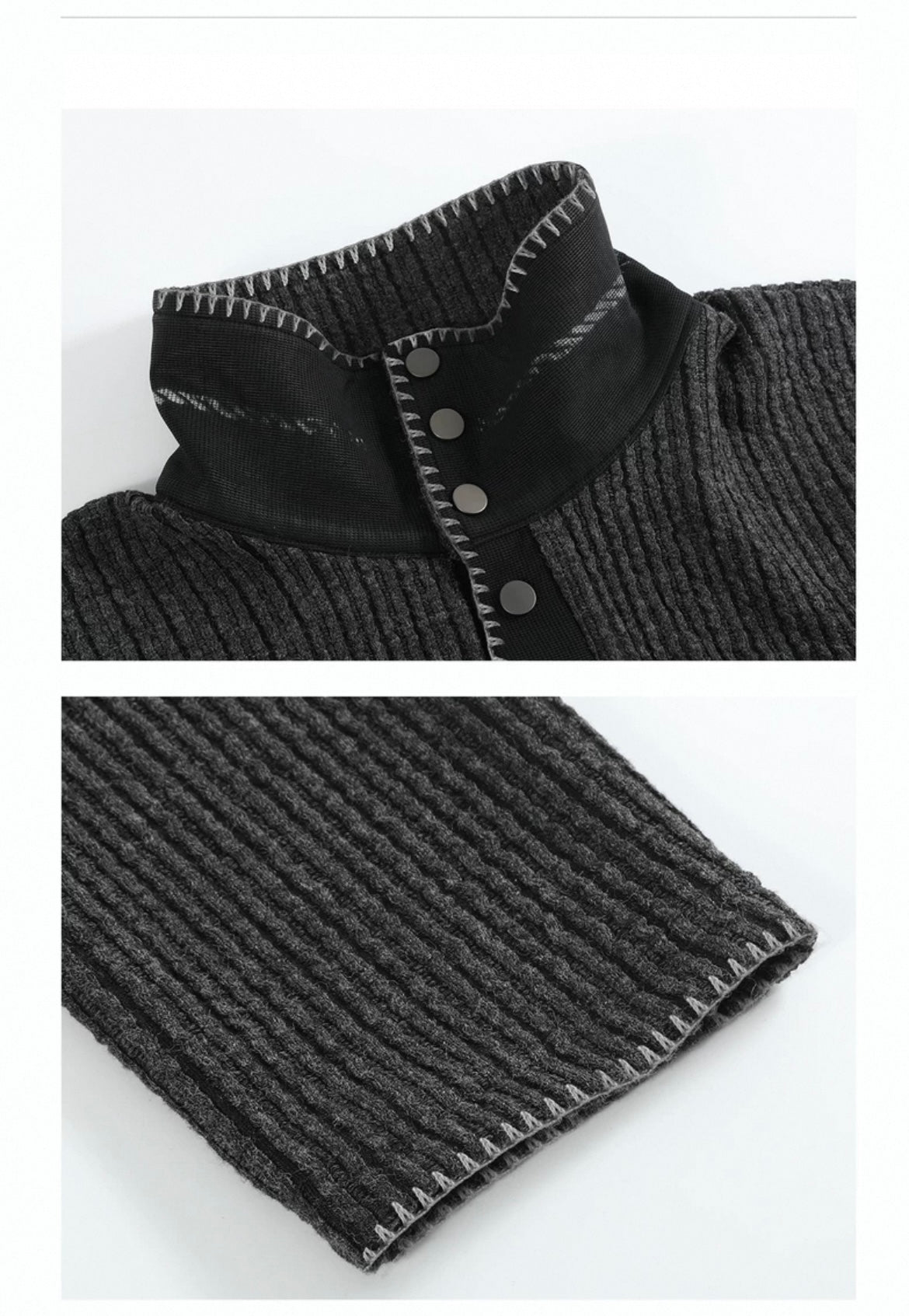 PULLOVER STAND COLLAR SWEATER