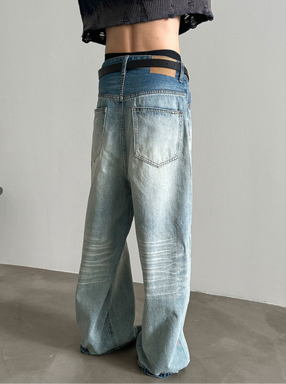 DARK AND LIGHT WASH MOP JEANS