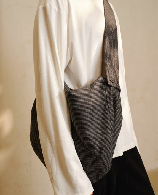 CHECKERED  HOBO SHOULDER BAG