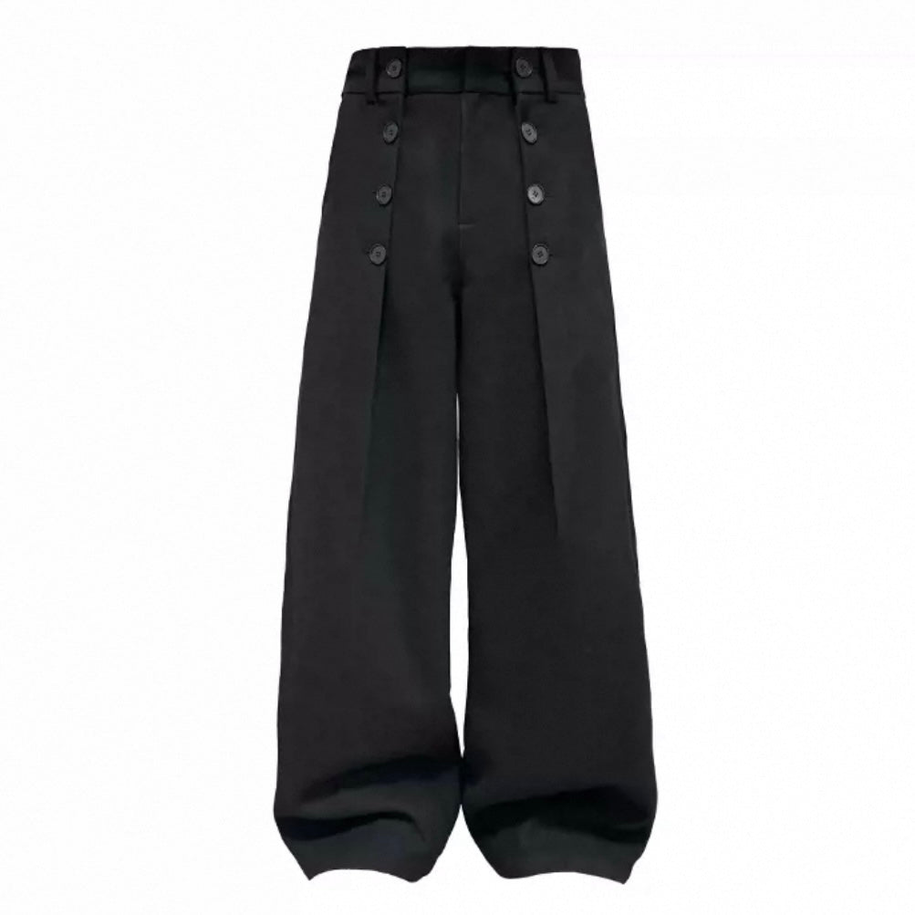 BUTTON PLEATED TROUSERS