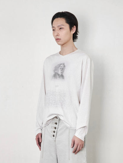BRUSH-STROKE SHEER COTTON TEE