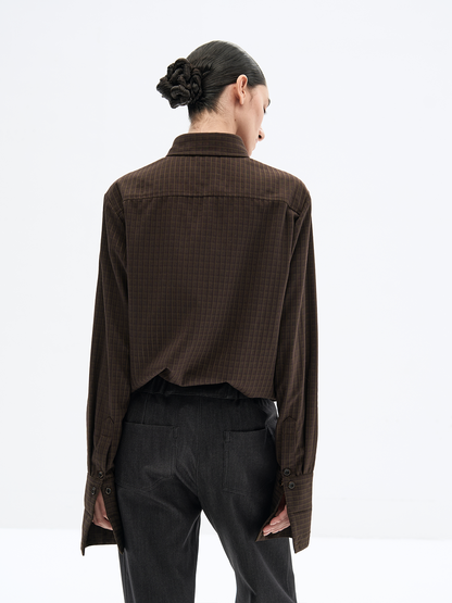 TAILORED BARLEY PATTERN SILK SHIRT