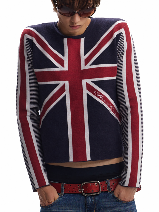 UNION RAG NAVY PATCHWORK SWEATER