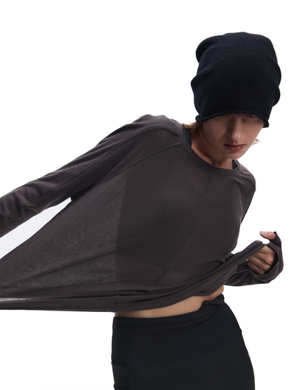 CRACKED SHEER KNIT CARDIGAN