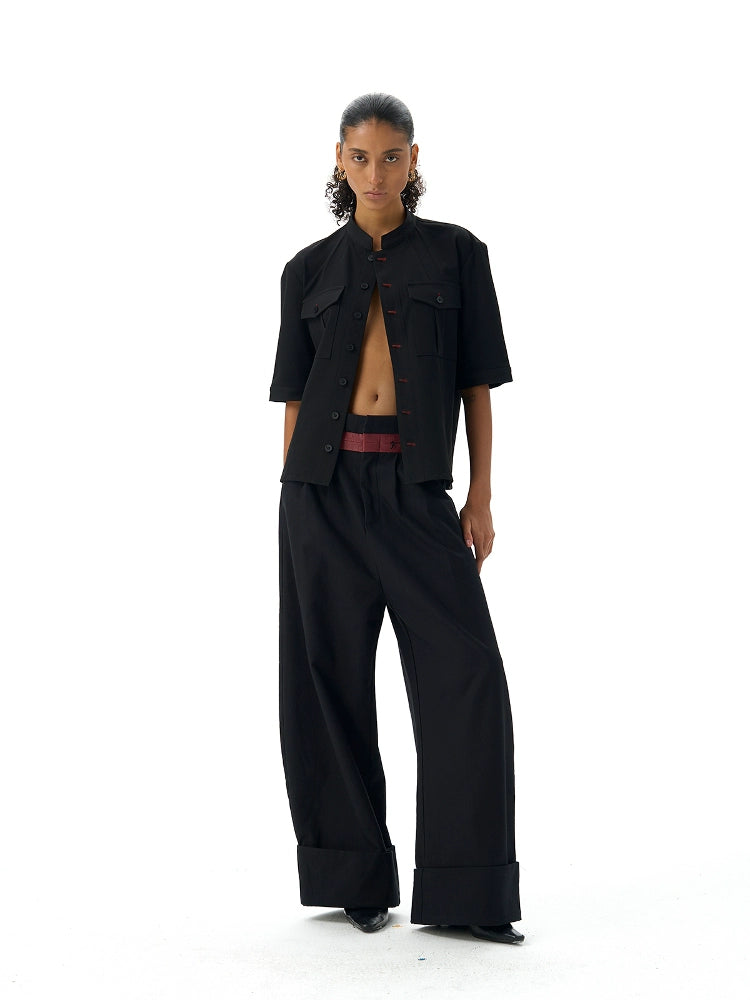 CROW BLACK SAFARI SHIRT