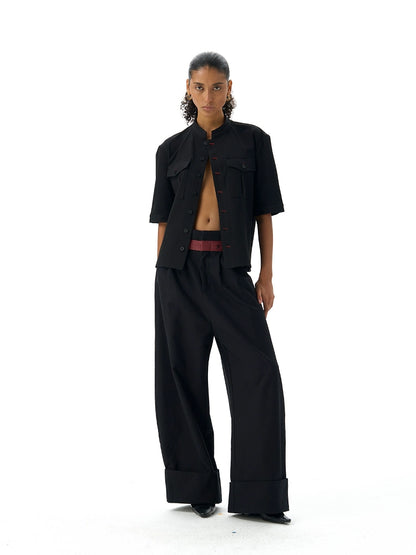 CROW BLACK SAFARI SHIRT
