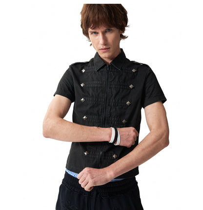 EPAULETTE RIVET ZIP TOP