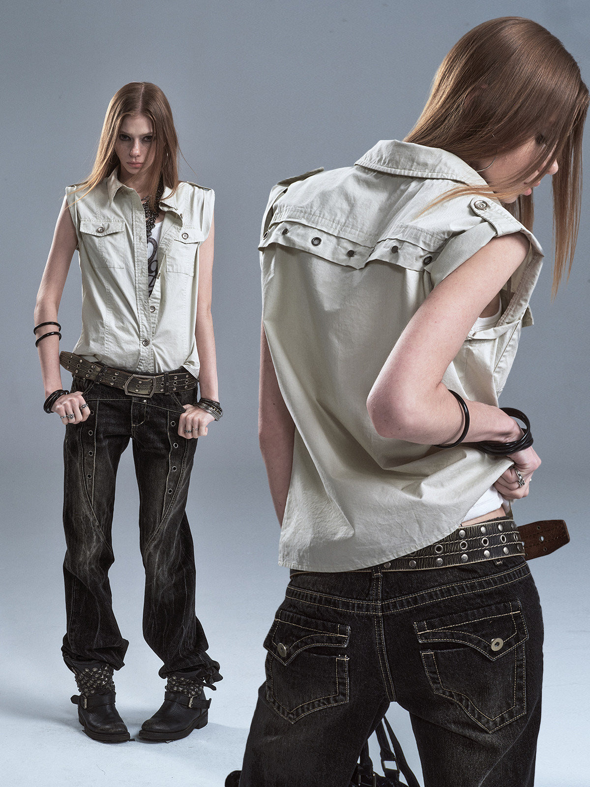 EPAULETTE DOUBLE POCKET SHIRT