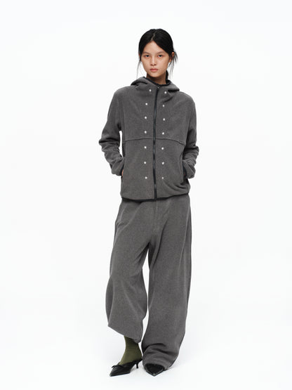 STAR WAXY FLEECE HOODIE