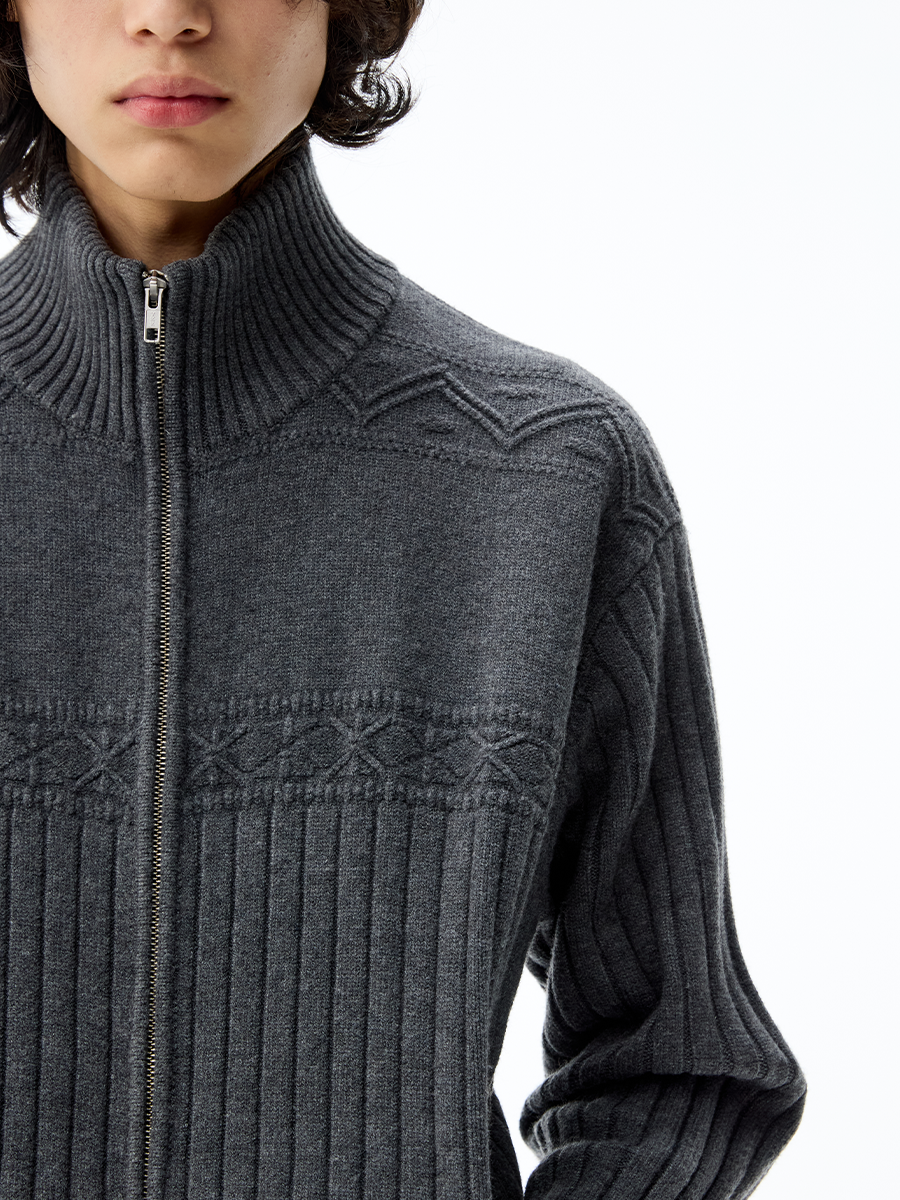 JACQUARD HEAVY WOOL SWEATER