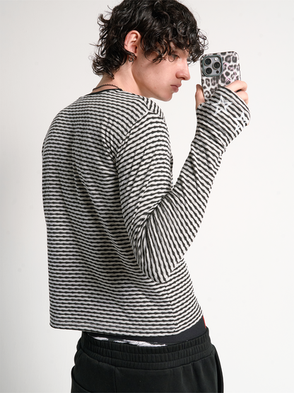 STRIPE PANEL FITTED LONGSLEEVE