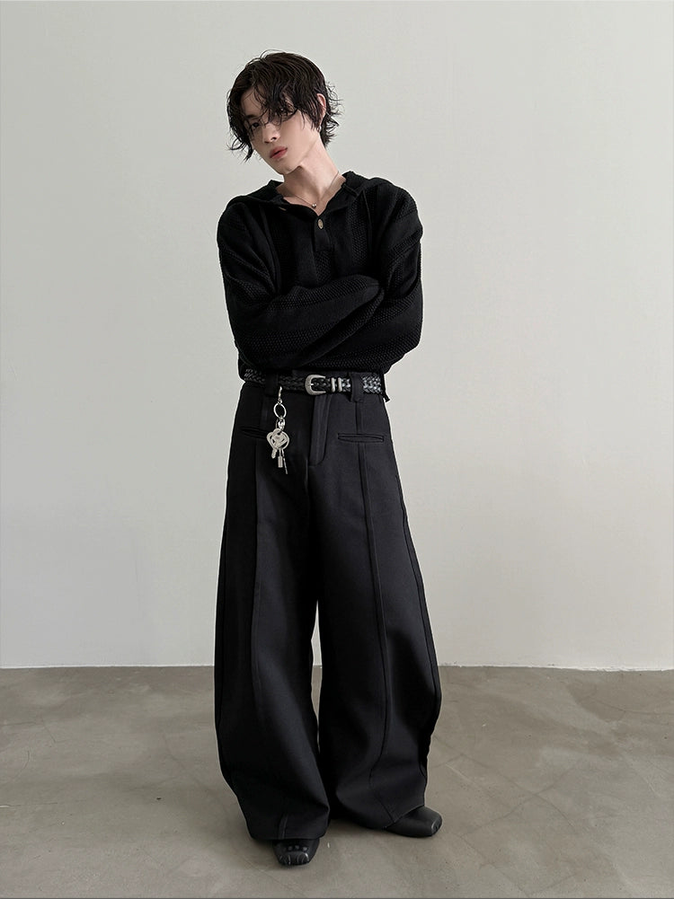 HEAVY DESIGN WIDE-LEG SLACKS