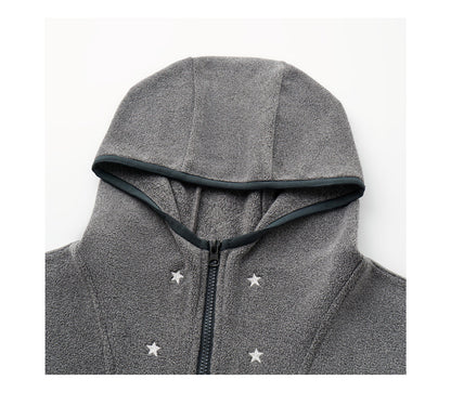 STAR WAXY FLEECE HOODIE