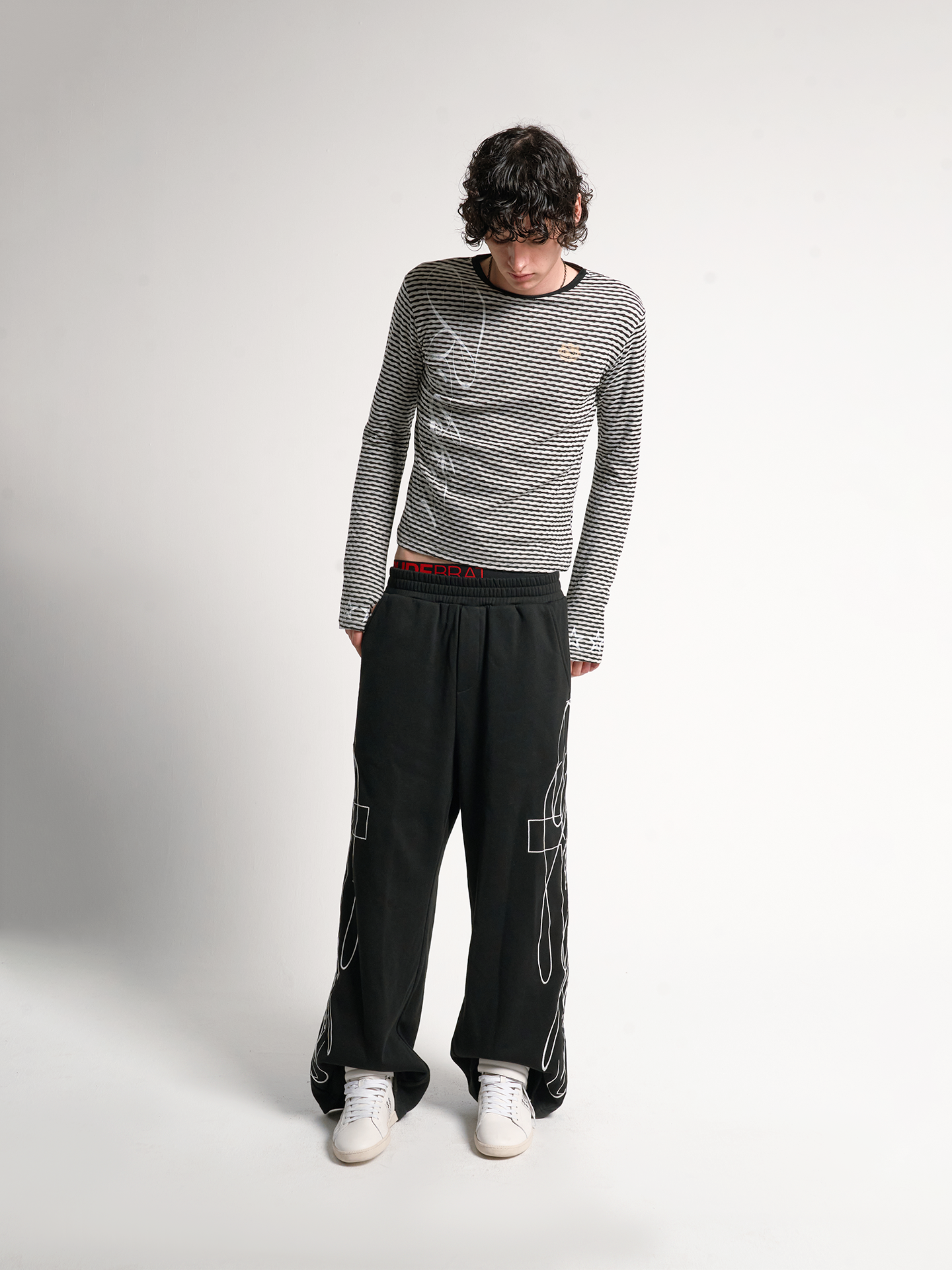STRIPE PANEL FITTED LONGSLEEVE