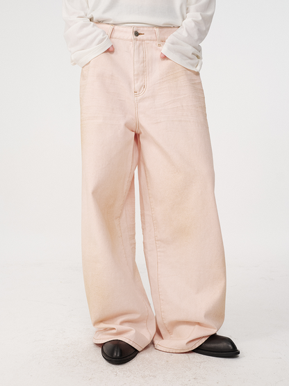 STAINED PINK DENIM PANTS