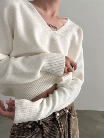 V-NECK KNIT SKIN-FRIENDLY SWEATER