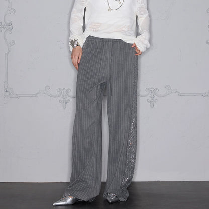 GLOW STRIPE WIDE LEG TROUSERS