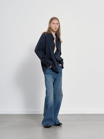 TEAL VINTAGE FADED LOOSE JEANS