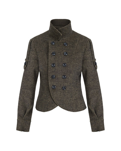NOIR STRUCTURED SHORT WOOL JACKET