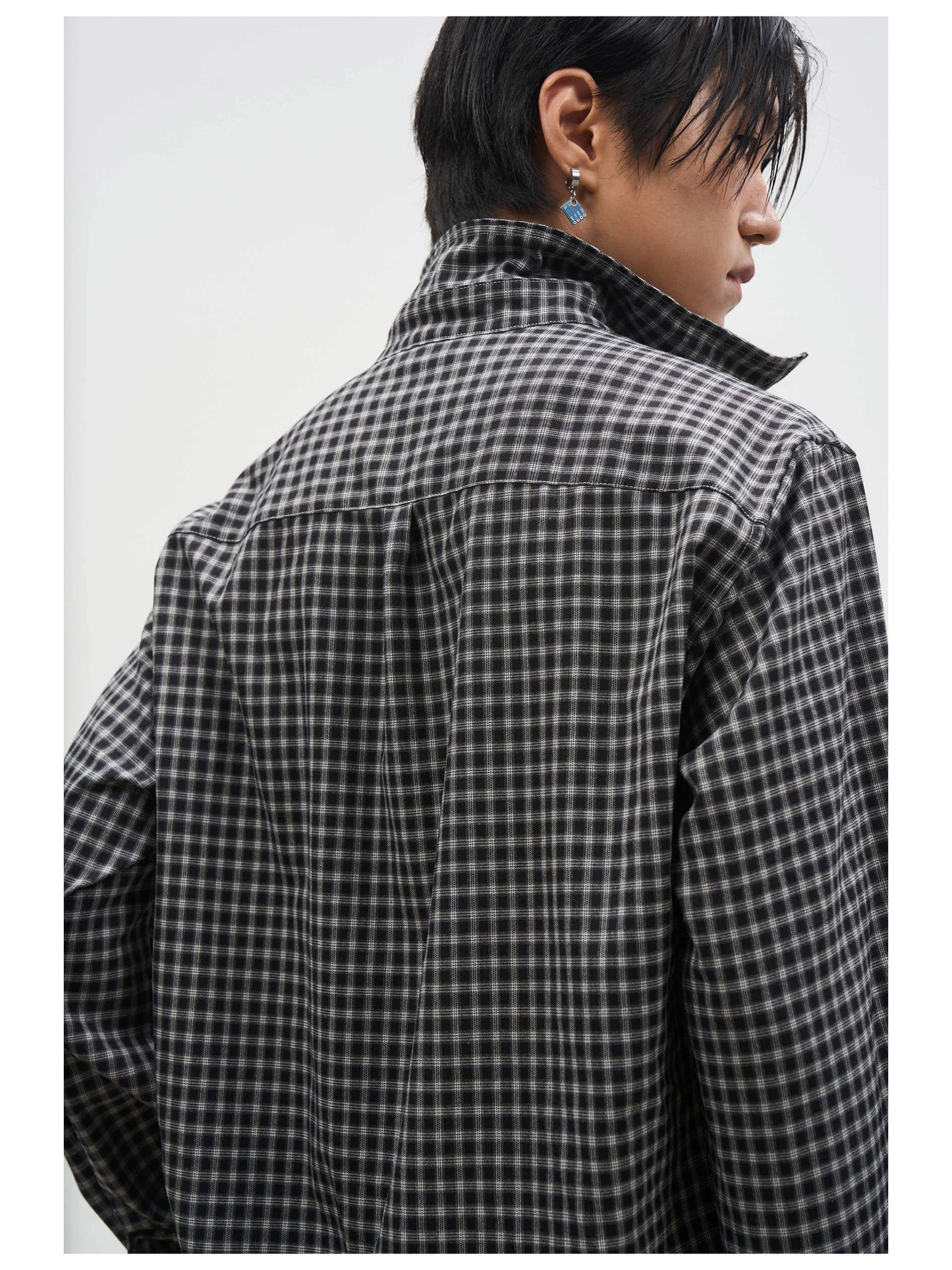 SILK PLAID BOXY SHIRT
