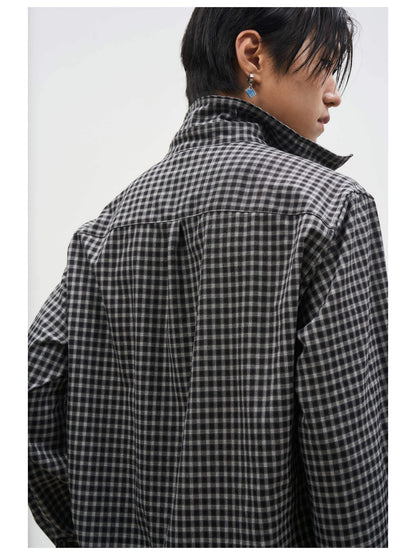 SILK PLAID BOXY SHIRT
