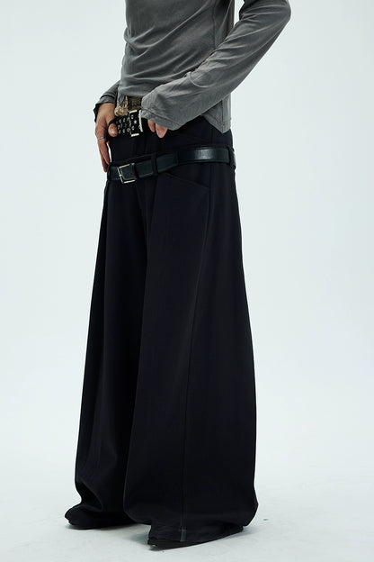 DRAPED LAYERED WAIST TROUSERS