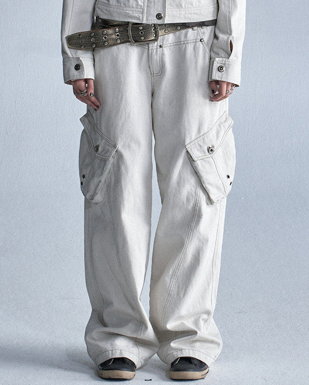 RIVET DETAIL LOOSE CARGO PANTS