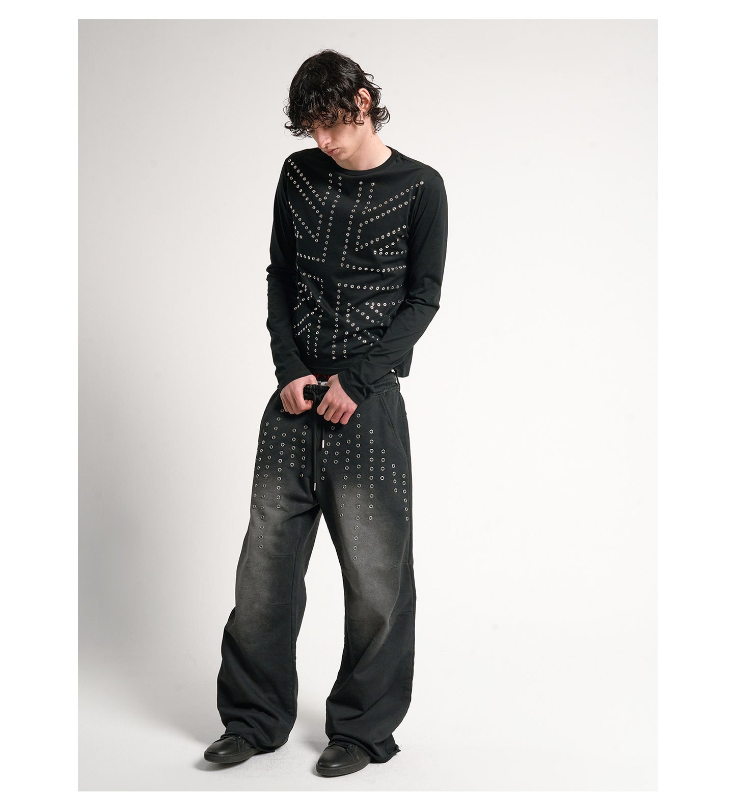 SILVER RIVET FITTED LONG SLEEVE