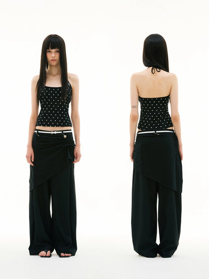 DETACHABLE SHIRRING SKIRT PANTS